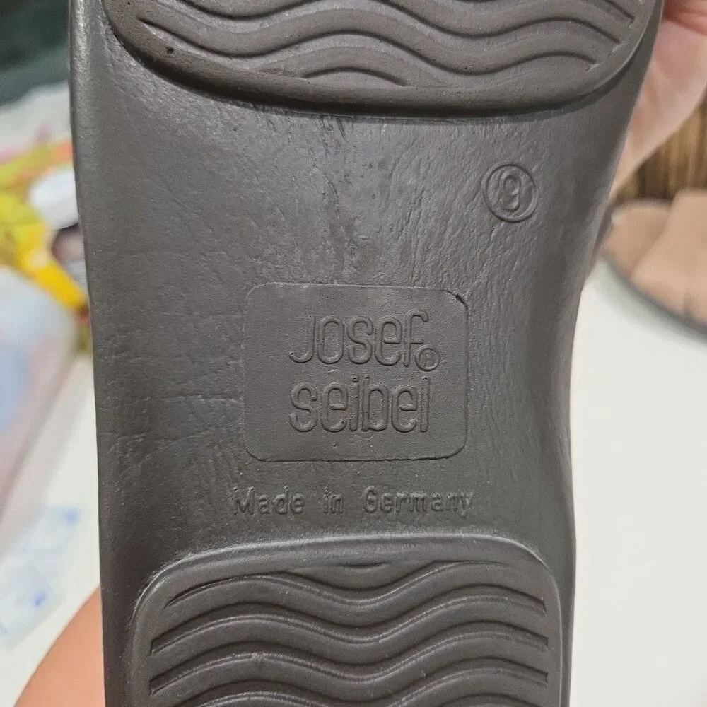 Josef Seibel Eliza Womens 11 mens 9 Light Tan Leather Sandals Slides EUC Shoe 4